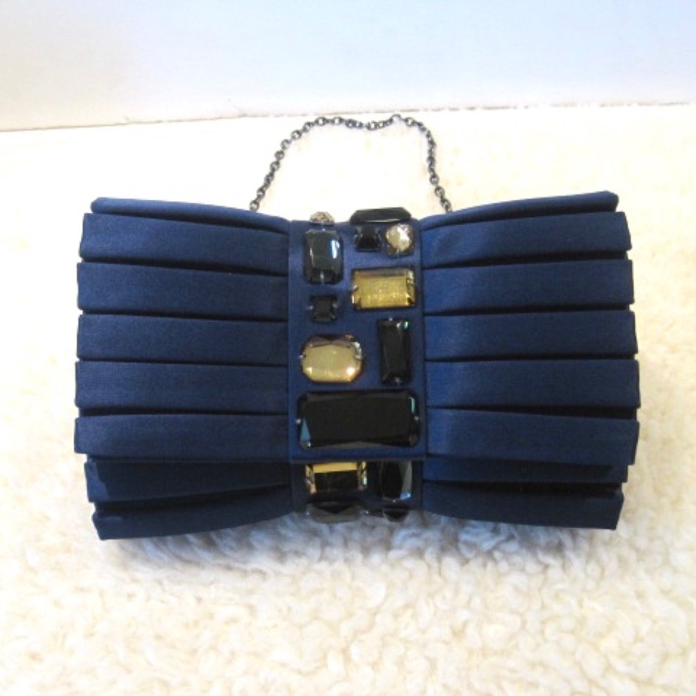 Sondra Roberts Pleated Satin Clutch Purse